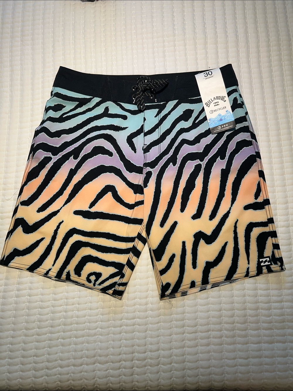 Billabong Pastel Zebra Ombre Boardshorts - Black, Mint, Lavender, Peach